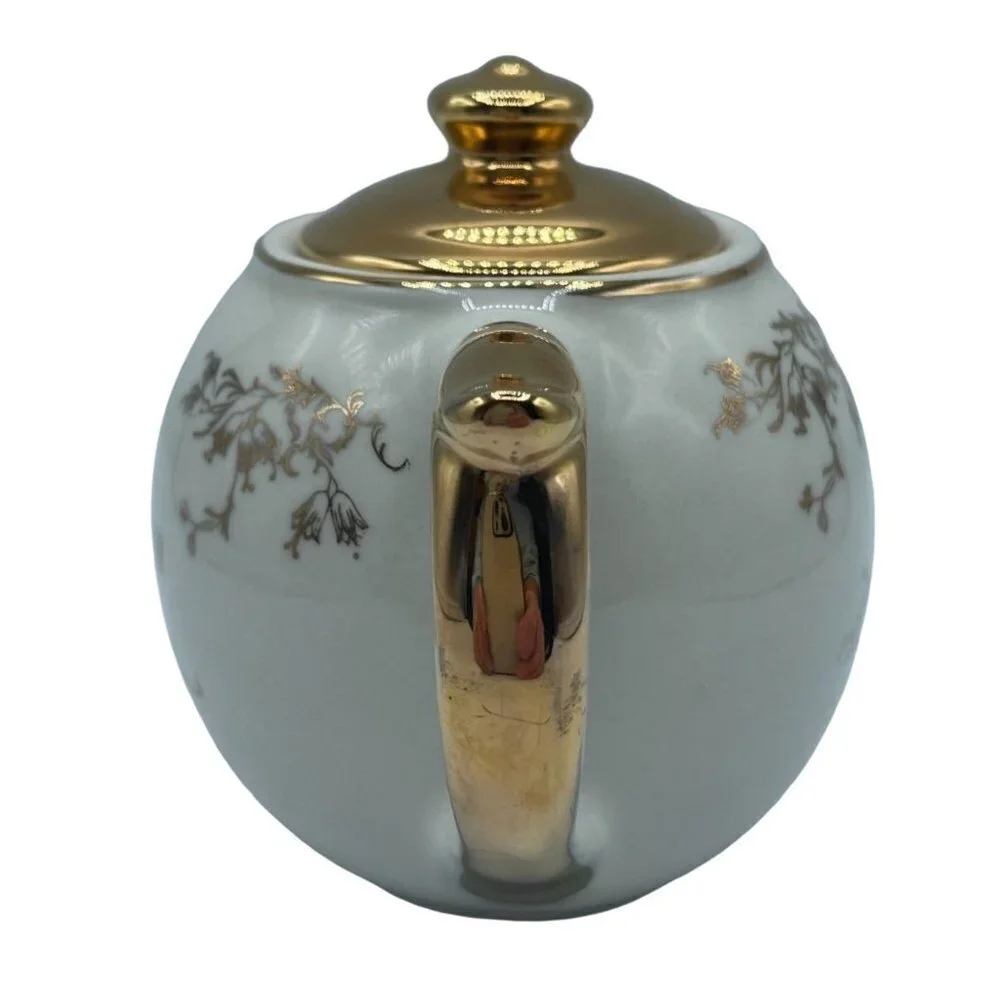 Hand painted 22-Kt. Gold 50th Anniversary Teapot with Lid